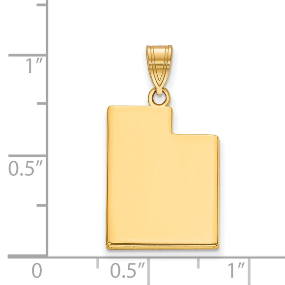 Sterling Silver/Gold-plated Utah State Pendant - Picture 2 of 2